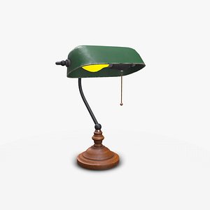 3D Old Vintage Desk Lamp Low-poly PBR model