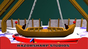 3d carnival ride boat swing model