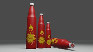 Hot Sauce Bottle model - TurboSquid 1840948