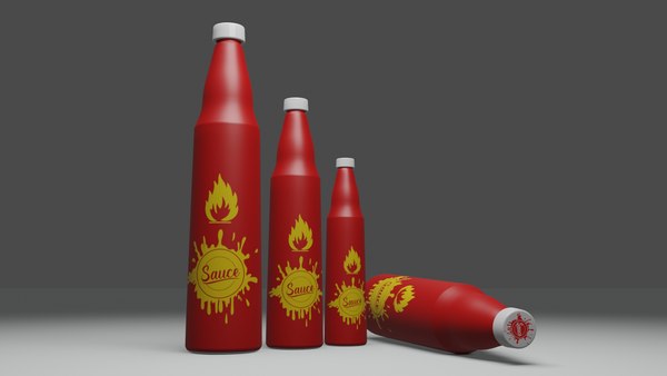 3D model Sauce bottle Low-poly 3D model
