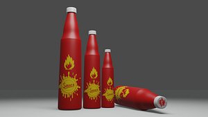 Sauce bottle Low-poly 3D model