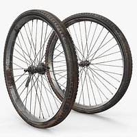 Classic Spoked Bike Wheels Dirty Used