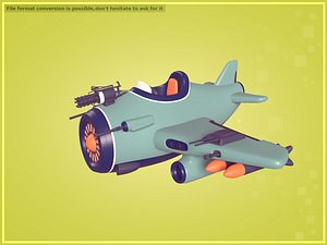 3D model Cartoon Military Plane
