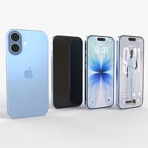 Apple Iphone 17 Mist Blue 2025 3D