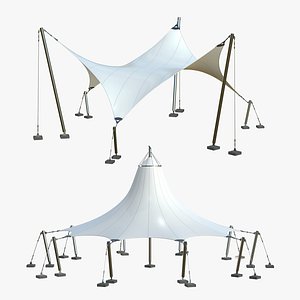 Tensile Structures Wave With Conical 3D model