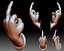 Middle finger flip off bird hand gesture 3D printable model
