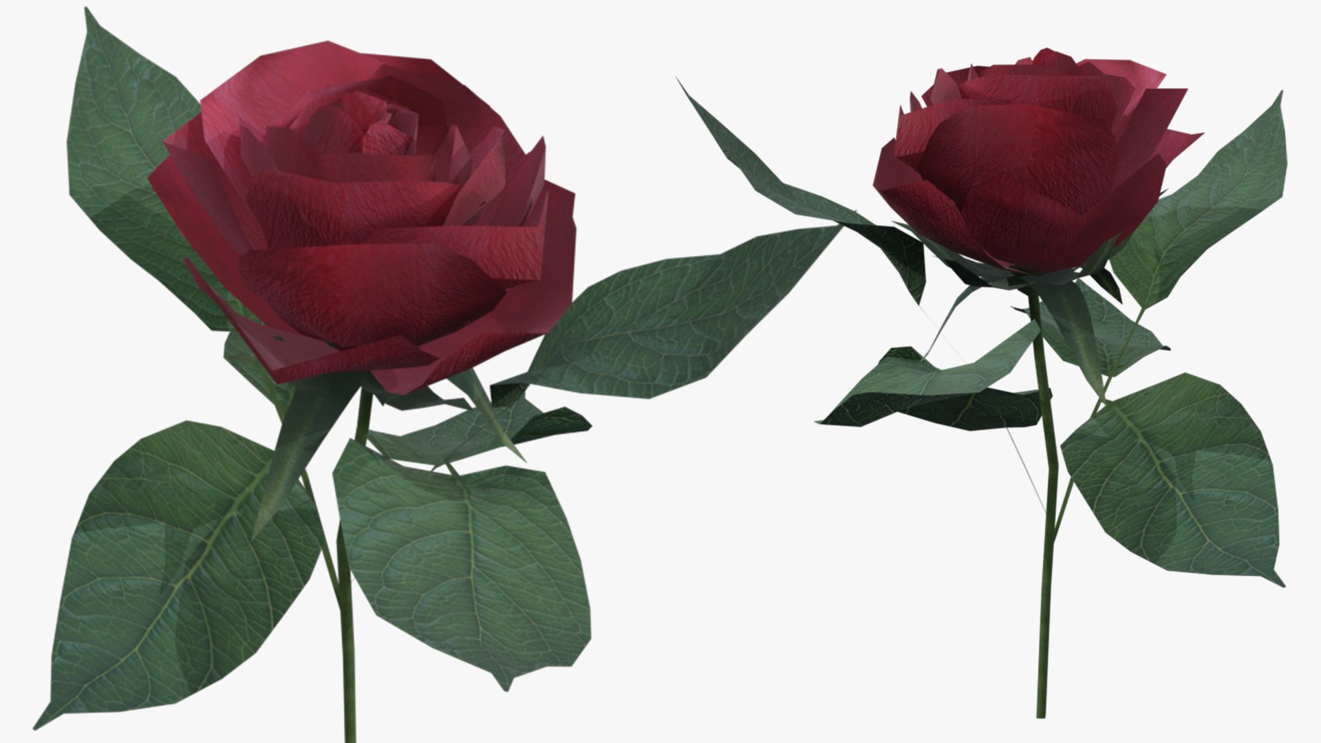 Red Rose Low-poly Textured 3d Model For Games 3D Model - TurboSquid 2337610