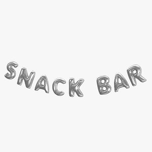 Foil Baloon Words Snack Bar Silver(1) 3D model