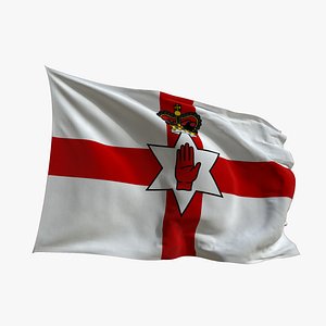 Realistic Animated Flag - Microtexture Rigged - Put your own texture - Def Northern Irleand 3D model