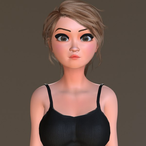 Sexy female cartoon 3D model - TurboSquid 1656425