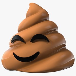 3D Poop Emoji Smiling Eyes model