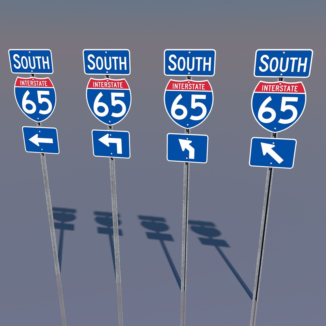 Interstate 65 Signs Alabama C4d