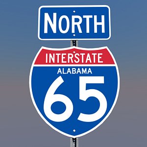 3D Alabama Interstate 65 Signs