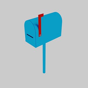 3D blue mailbox model