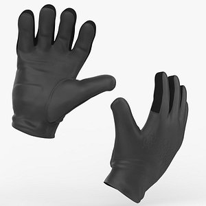 Black Leather Tactical Glove 3D model