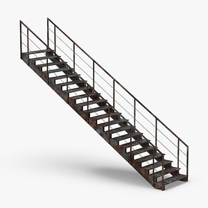 3D residential-staircases-straight-dirty
