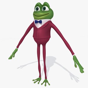 3D model cartoon frog toon
