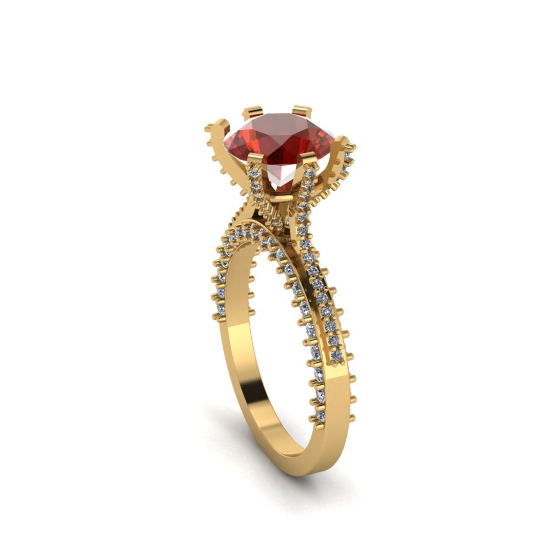 3D 2 Solitaire Ring Cts Model - TurboSquid 1318655