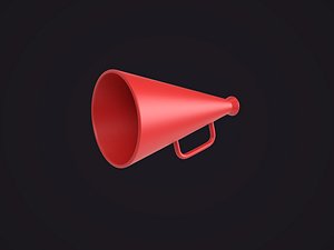 3D Red Megaphone model