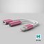 Divisor Adaptador Auxiliar de Audio Lightning Jack Rosa-Blanco