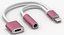 Divisor Adaptador Auxiliar de Audio Lightning Jack Rosa-Blanco