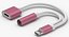 Divisor Adaptador Auxiliar de Audio Lightning Jack Rosa-Blanco