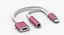 Divisor Adaptador Auxiliar de Audio Lightning Jack Rosa-Blanco