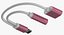 Divisor Adaptador Auxiliar de Audio Lightning Jack Rosa-Blanco