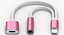 Divisor Adaptador Auxiliar de Audio Lightning Jack Rosa-Blanco