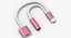 Divisor Adaptador Auxiliar de Audio Lightning Jack Rosa-Blanco