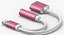 Divisor Adaptador Auxiliar de Audio Lightning Jack Rosa-Blanco