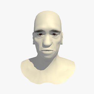 Rigged 70 Year Old African Male Base Head Mesh V2