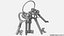 3D model real key chain