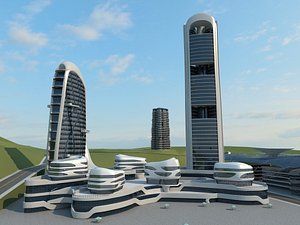 Futuristic Skyscraper 1 3D model