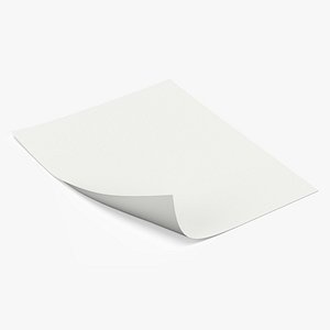 Empty White Paper Sheet 3D