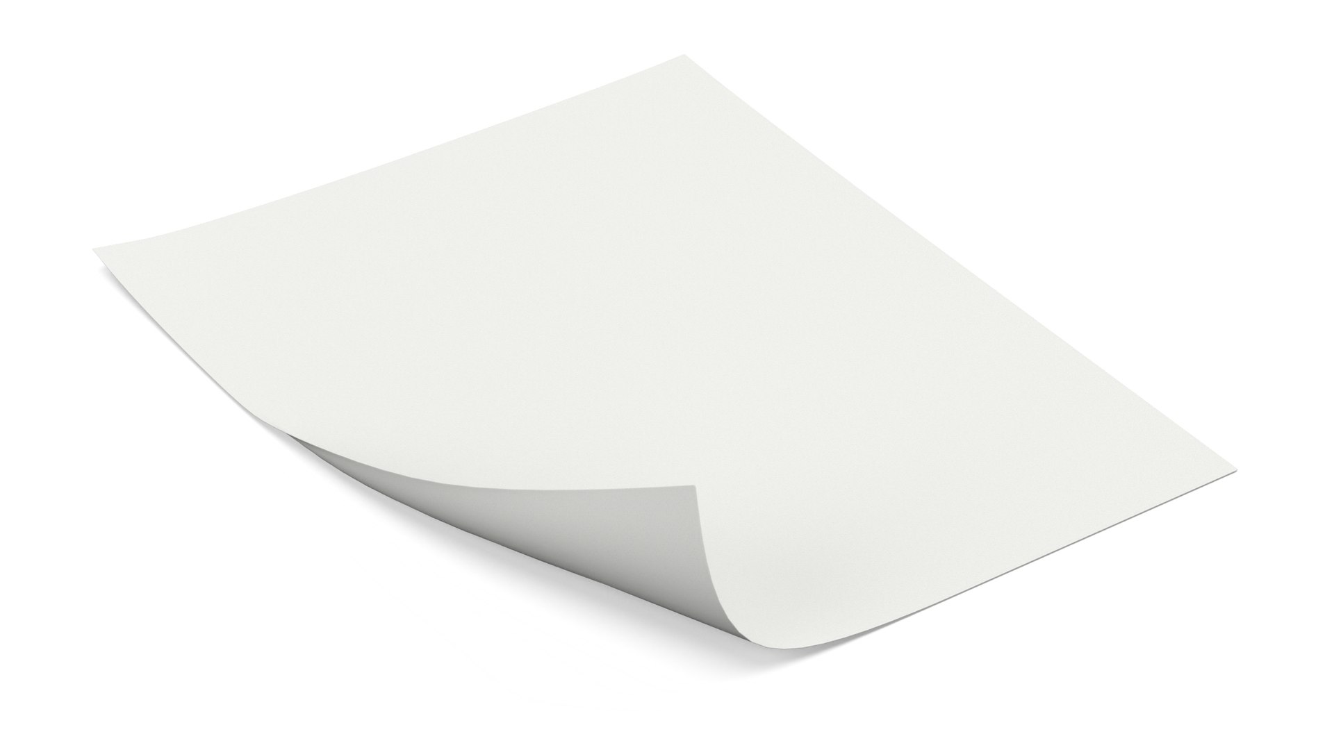 Empty White Paper Sheet 3D model preview
