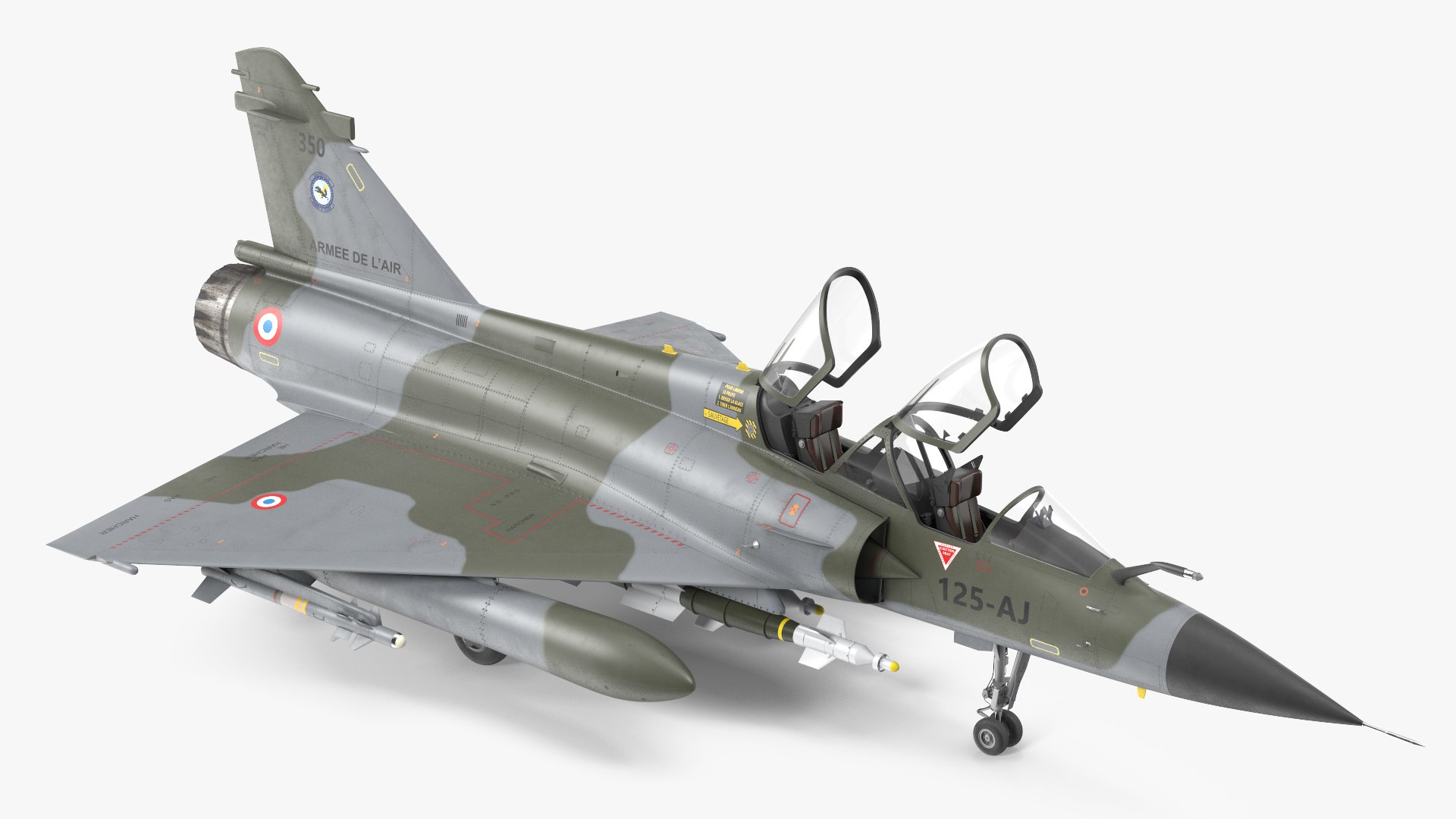 Dassault Mirage 2000N Tactical Bomber with Armament Camouflage 3D model preview