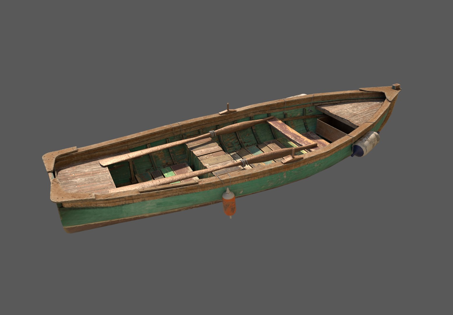 3D Model Old Wooden Fishing Boat - TurboSquid 2020481