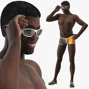 afro american man swimwear model