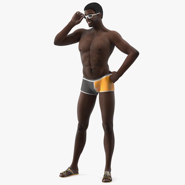 afro american man swimwear model