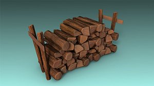 3D low-poly firewood