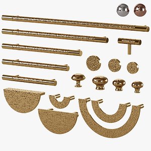 Hammered Pull Handles 3D model