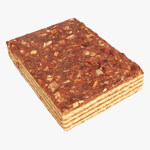 3D Waffle Cake with Cocoa model
