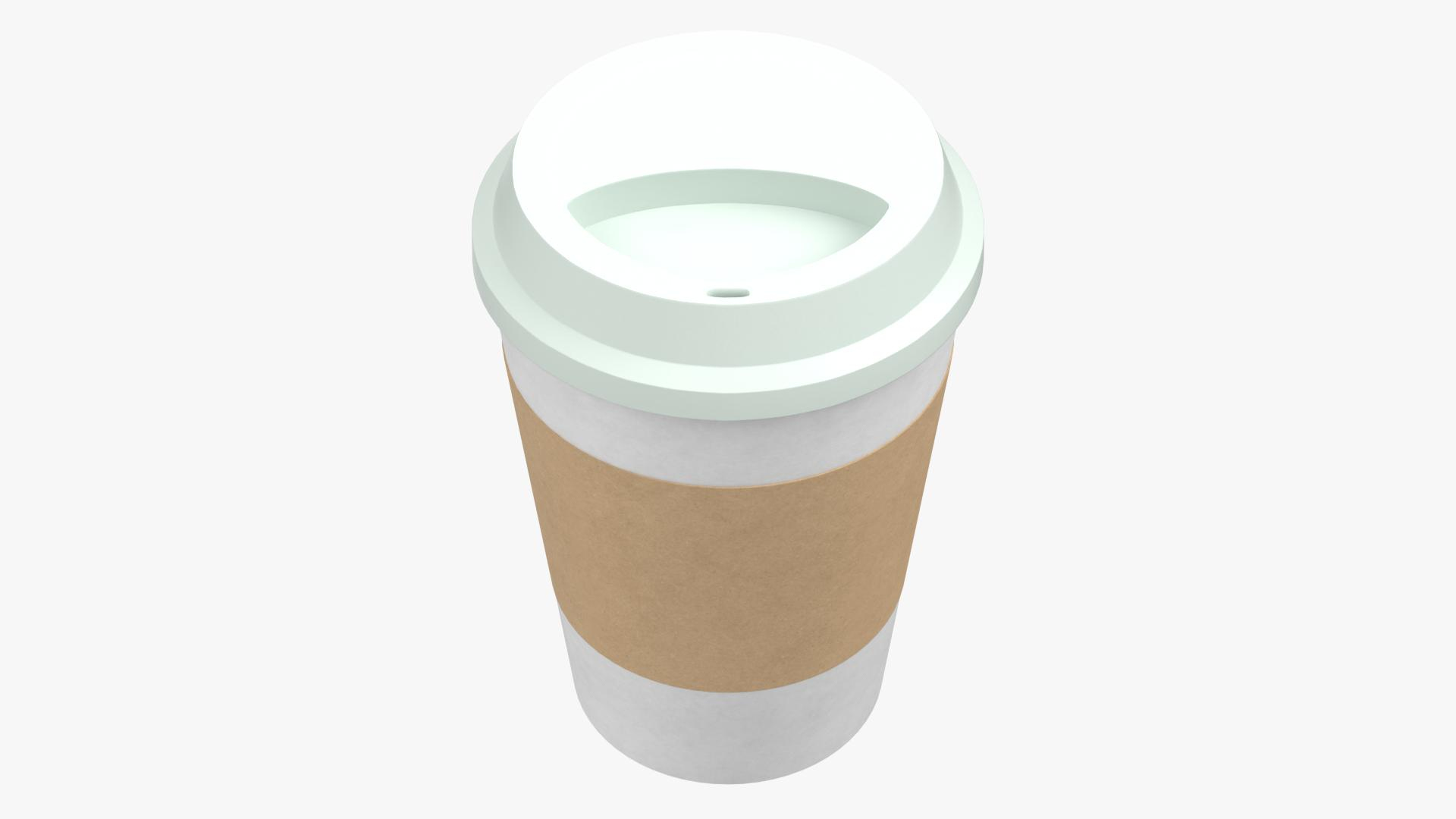 3D Disposable coffee cup with sleeve model https://p.turbosquid.com/ts-thumb/AD/lOgImB/2B/disposablecoffeecupwithsleeveturntables/jpg/1769468352/1920x1080/turn_fit_q99/80554c697b07d149b316286e680b094f1c8fc08f/disposablecoffeecupwithsleeveturntables-1.jpg