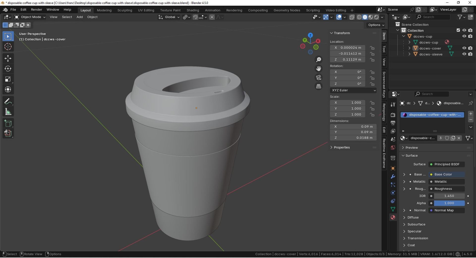3D Disposable coffee cup with sleeve model https://p.turbosquid.com/ts-thumb/AD/lOgImB/CL/tsdisposablecoffeecupwithsleeve08/jpg/1769468351/1920x1080/fit_q87/cd1df7b3eb1461c91a6103e03c67bc28f081d7c4/tsdisposablecoffeecupwithsleeve08.jpg