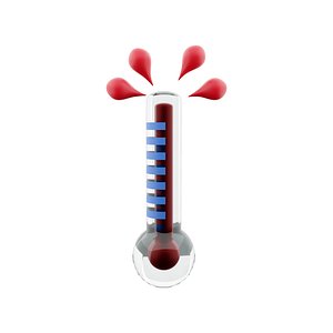 3D high thermometer score icon