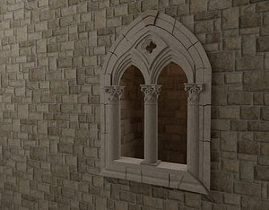 3D classical mullioned window model