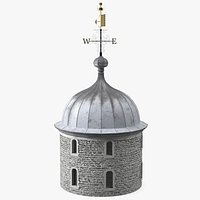 Round Tower of Castle with Weather Vane