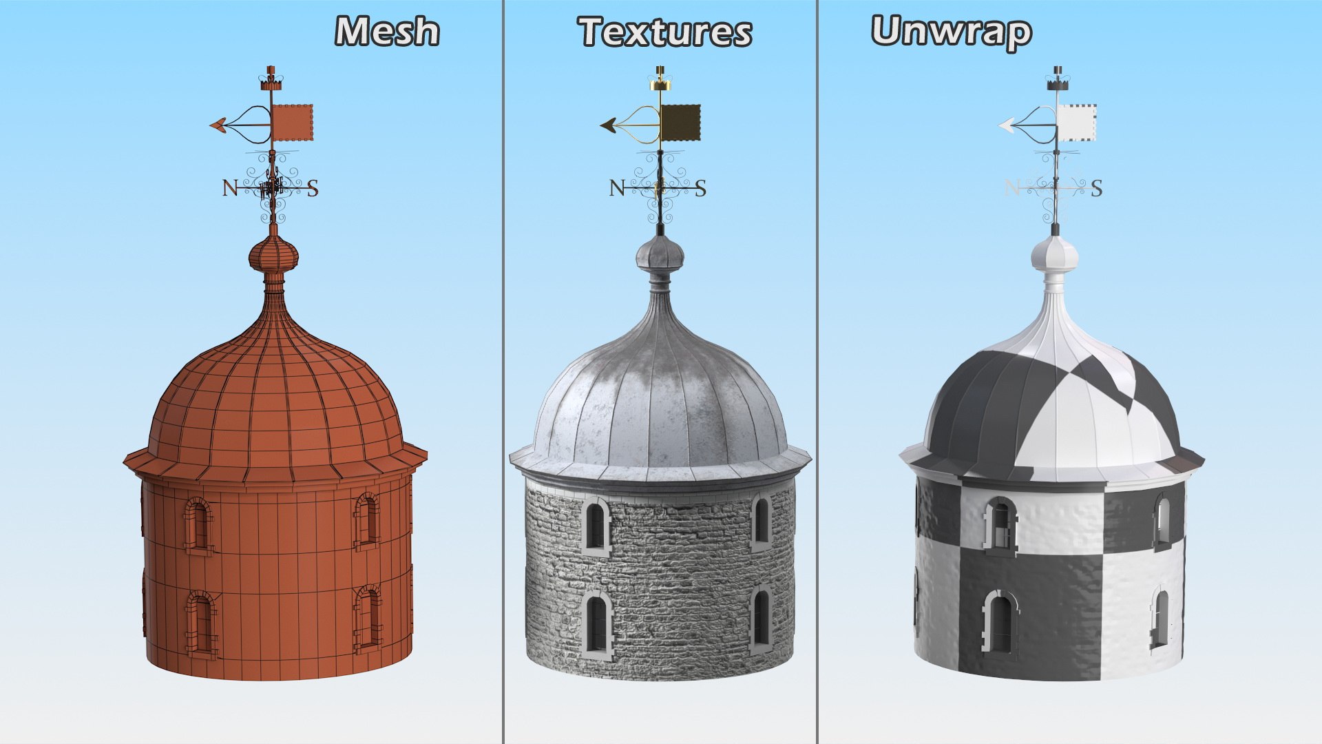 Round Tower of Castle with Weather Vane 3D model https://p.turbosquid.com/ts-thumb/AE/0sNgQf/gj/roundtowerofcastlewithweathervanemb3dmodel010/jpg/1637325520/1920x1080/fit_q87/6cf209659fa62df1d1375f4ed5af884d6fd94567/roundtowerofcastlewithweathervanemb3dmodel010.jpg