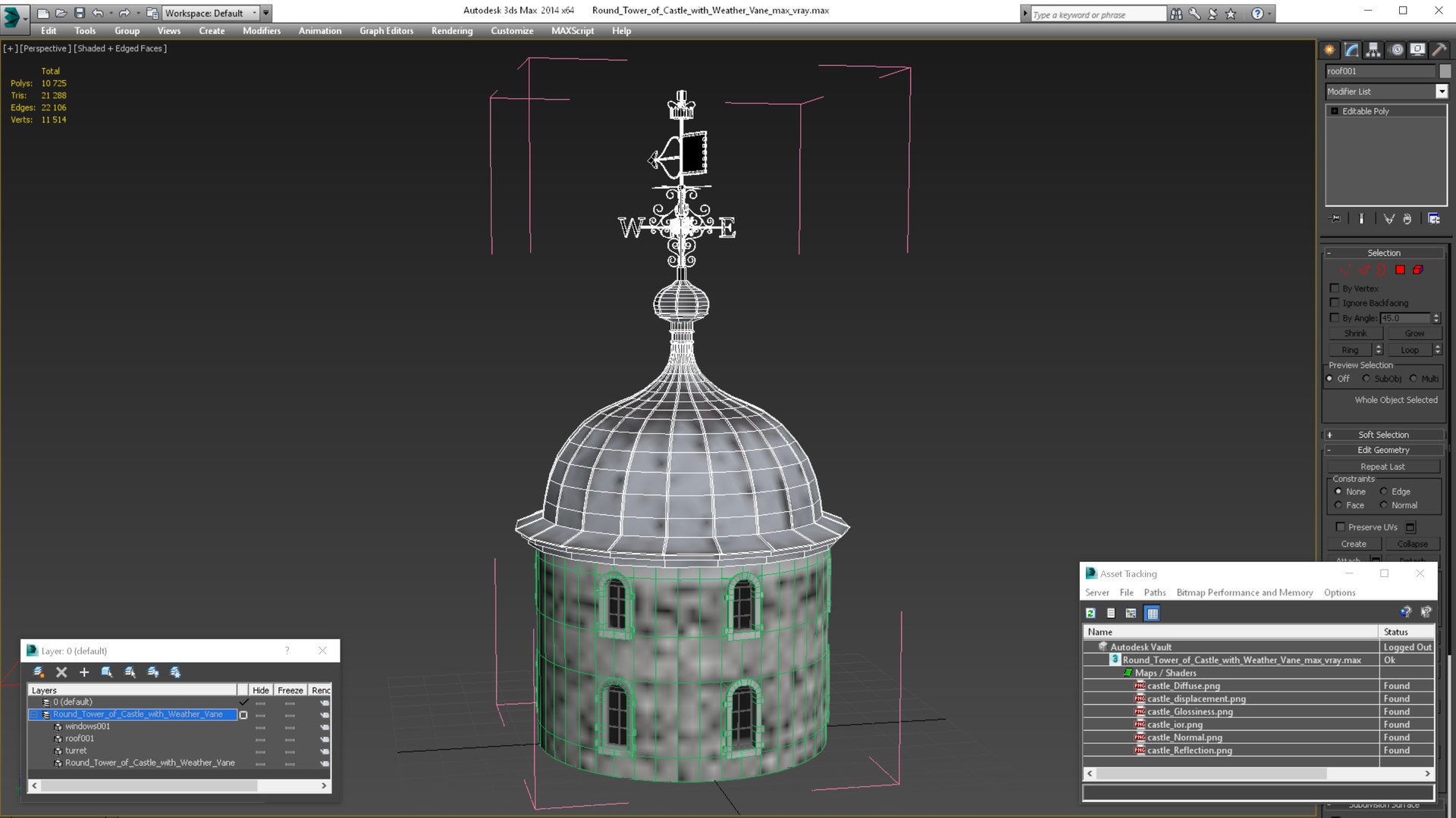 Round Tower of Castle with Weather Vane 3D model https://p.turbosquid.com/ts-thumb/AE/0sNgQf/tv/roundtowerofcastlewithweathervanemb3dmodel015/jpg/1637325535/1920x1080/fit_q87/4ed7b1176e43b688fc804506bd380fbff3d5220b/roundtowerofcastlewithweathervanemb3dmodel015.jpg